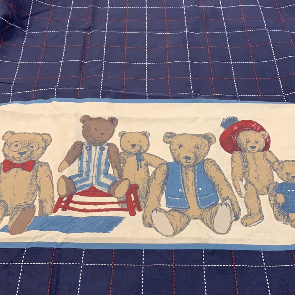 NWOT Classic Teddy Bear Double Full Duvet Euro Sham Set